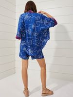 Kimono Jade Viscose Oásis Azul 