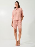 Shorts Paris Viscose Traços Laranja 