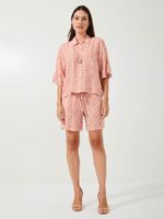 Shorts Paris Viscose Traços Laranja 