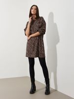 Vestido Munique Malha Cozy Animal Mini Preto