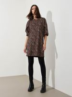Vestido Munique Malha Cozy Animal Mini Preto