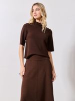 Blusa Isabela Malha Boucle Café