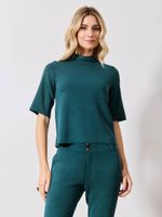 Blusa Isabela Malha Boucle Verde Esmeralda