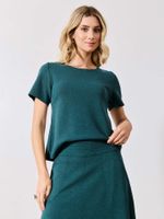 Blusa Brenda Malha Boucle Verde Esmeralda