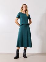 Blusa Brenda Malha Boucle Verde Esmeralda