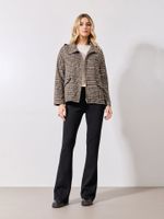 Calça Mari Longa Malha Boucle Preto