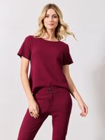 Blusa Brenda Malha Boucle Vinho