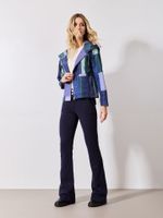 Calça Mari Longa Malha Boucle Marinho