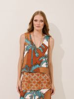 Blusa Nanda Trópicos Azuis 