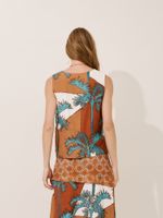 Blusa Nanda Trópicos Azuis 
