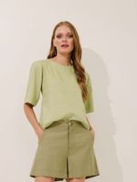 Blusa Indra Linho Tênue Capim Limão 