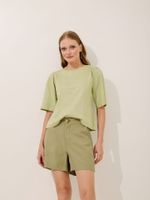 Blusa Indra Linho Tênue Capim Limão 