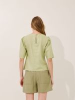 Blusa Indra Linho Tênue Capim Limão 