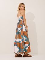 Vestido Luciana Malha Fria Trópicos Azuis 