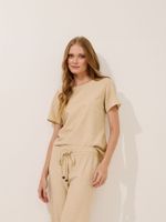 Blusa Brenda Linho Olimpia Bege