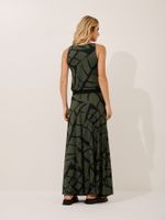 Saia Belém Malha Fria Folhagem Orgânica Maxi