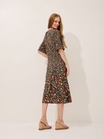 Vestido Priscila Malha Fria Selva Retrô Verde