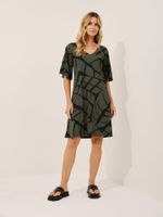 Vestido Claire Malha Fria Folhagem Orgânica Maxi