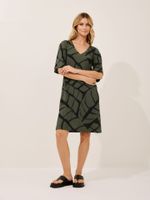 Vestido Claire Malha Fria Folhagem Orgânica Maxi