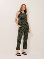 Calça Amy Malha Fria Folhagem Orgânica Maxi