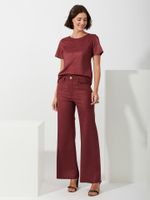 Calça Pantalona Malha Nobu Rubi