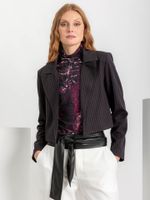 Blazer Genova Risca de Giz Preto e Magenta