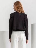 Blazer Genova Risca de Giz Preto e Magenta