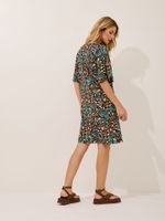 Vestido Claire Malha Fria Selva Retrô Azul
