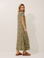 Vestido Renata Malha Fria Folhagem Orgânica 