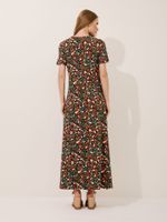 Vestido Renata Malha Fria Selva Retrô Verde