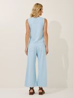Calça Rita Malha Nobu Azul Litoral