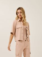 Camisa Luiza Malha Nobu Areia Rose