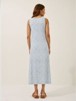 Vestido Flora Malha Fria Aurora Azul 