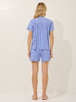 Shorts Demy Malha Fria Vichy Azul