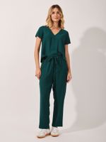 Calça Olivia Twill bari Verde Esmeralda
