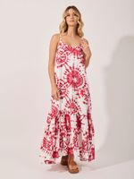 Vestido Poliana Twill Transe Lunar Vermelho