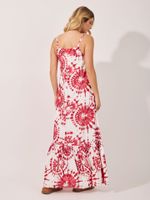 Vestido Poliana Twill Transe Lunar Vermelho