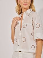 Camisa Lara Bord Vidril Off White 