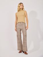 Blusa Gola Alta Fran Sem Manga Tricot Bege