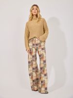 Blusa Gola Alta July Tricot Bege