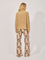 Blusa Gola Alta July Tricot Bege