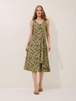 Vestido Tereza Malha Fria Folhagem Organica