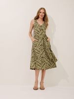 Vestido Tereza Malha Fria Folhagem Organica