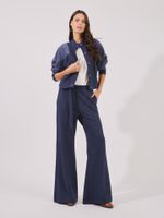 Calça Nadia Moletom Ramado Marinho