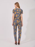 Calça Susan Malha Fria Estampa Geometria Urbana