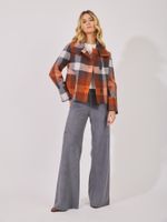 Calça Pantalona Ampla Malha Nobu Cinza