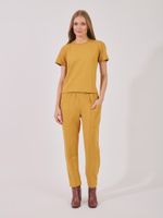 Calça Lolita Moletom Ramado Mostarda