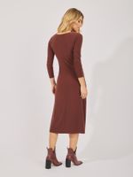 Vestido Monaco Malha Fria Marrom