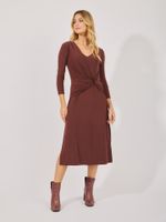 Vestido Monaco Malha Fria Marrom