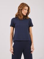 Camiseta Fabiana Moletom Ramado Marinho